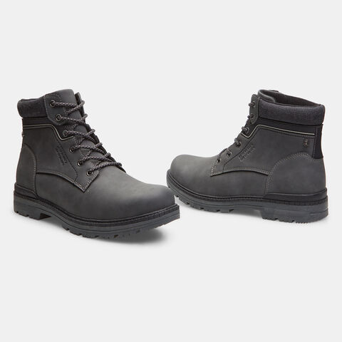 Botines de hombre efecto piel, Gris oscuro Botines de hombre efecto piel, Gris oscuro